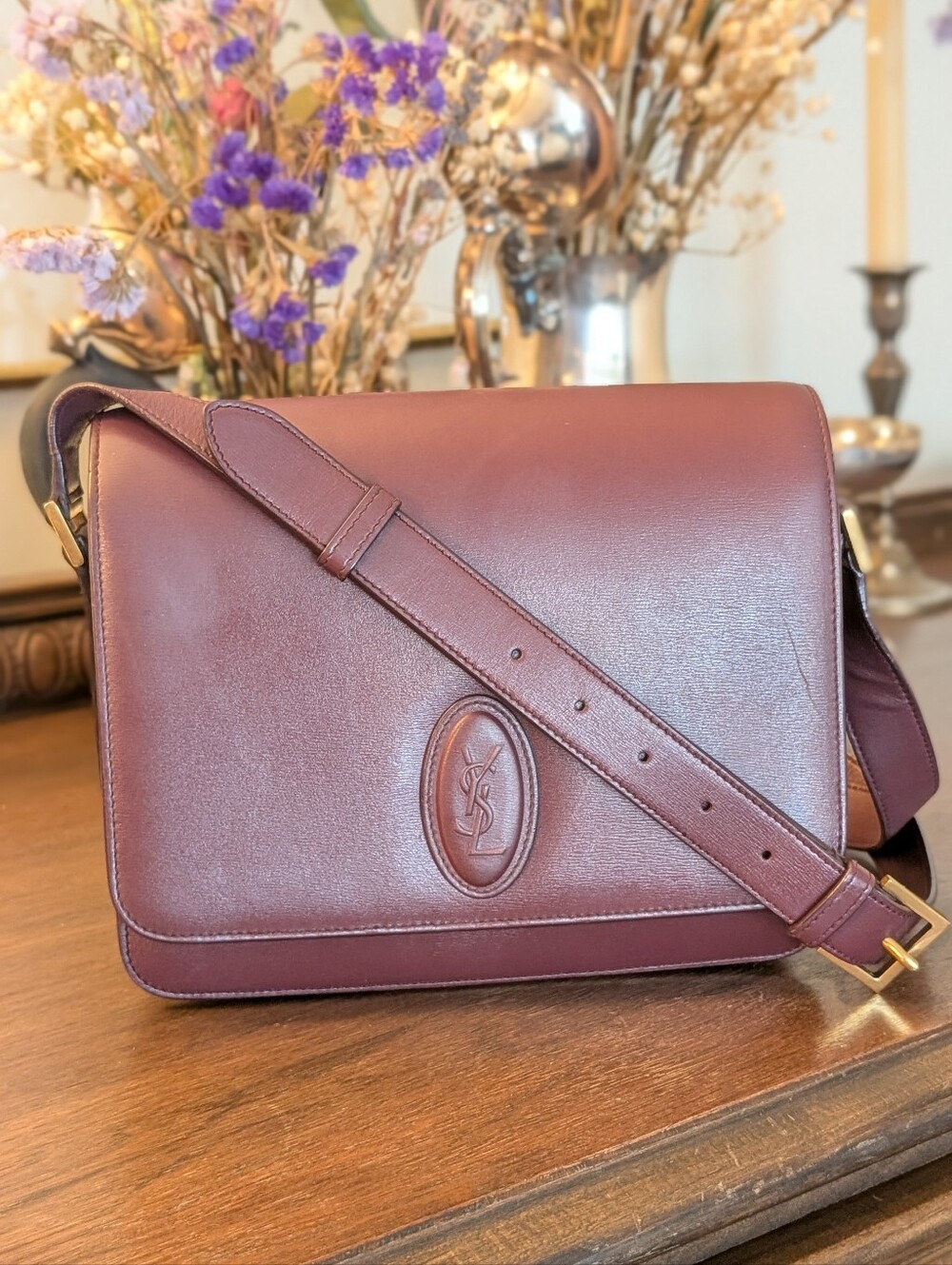 Yves Saint‎ Laurent Burgundy croosbody Shoulder Bag
